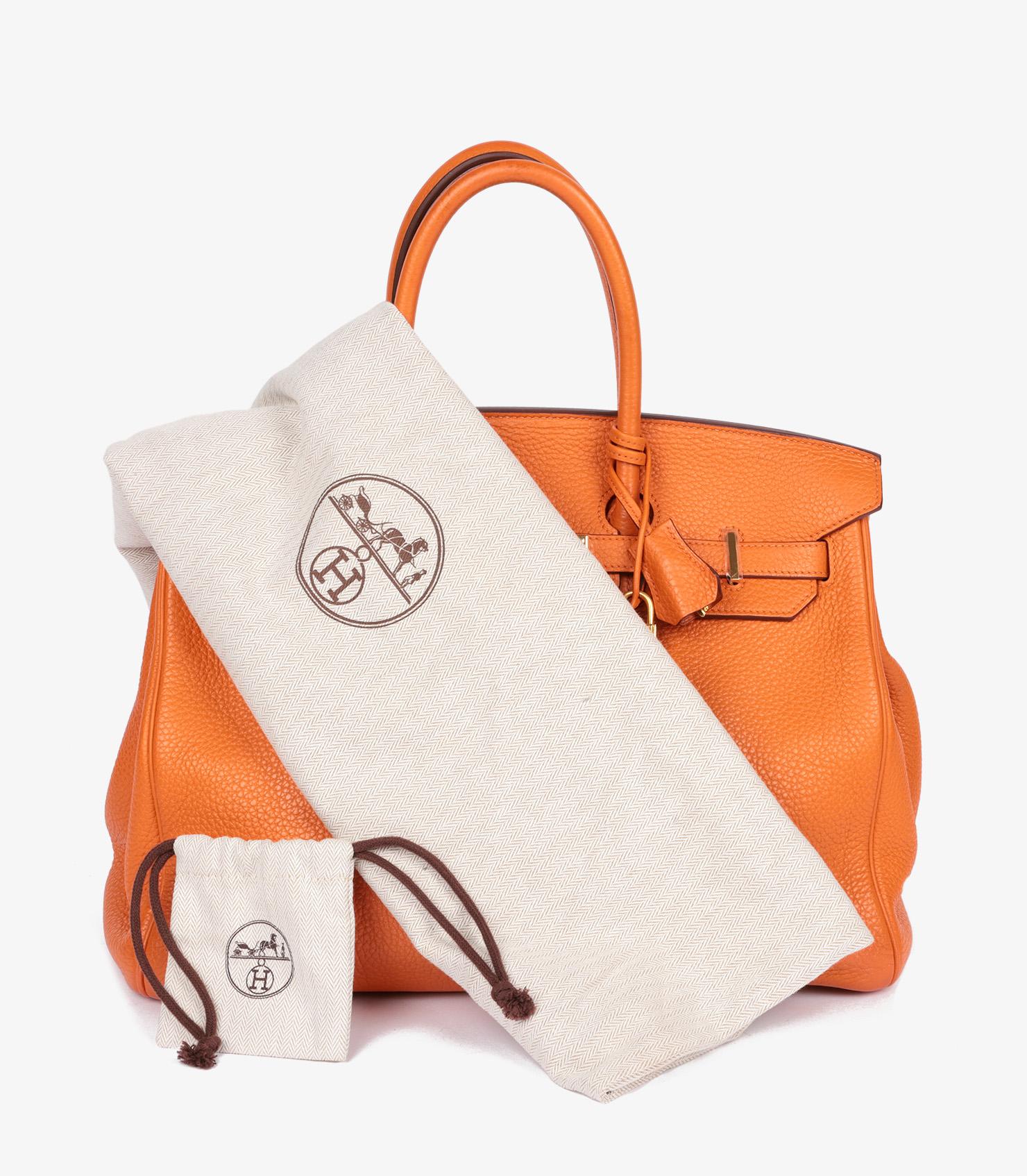Hermès Orange H Clemence Leather Birkin 35cm Retourne 7