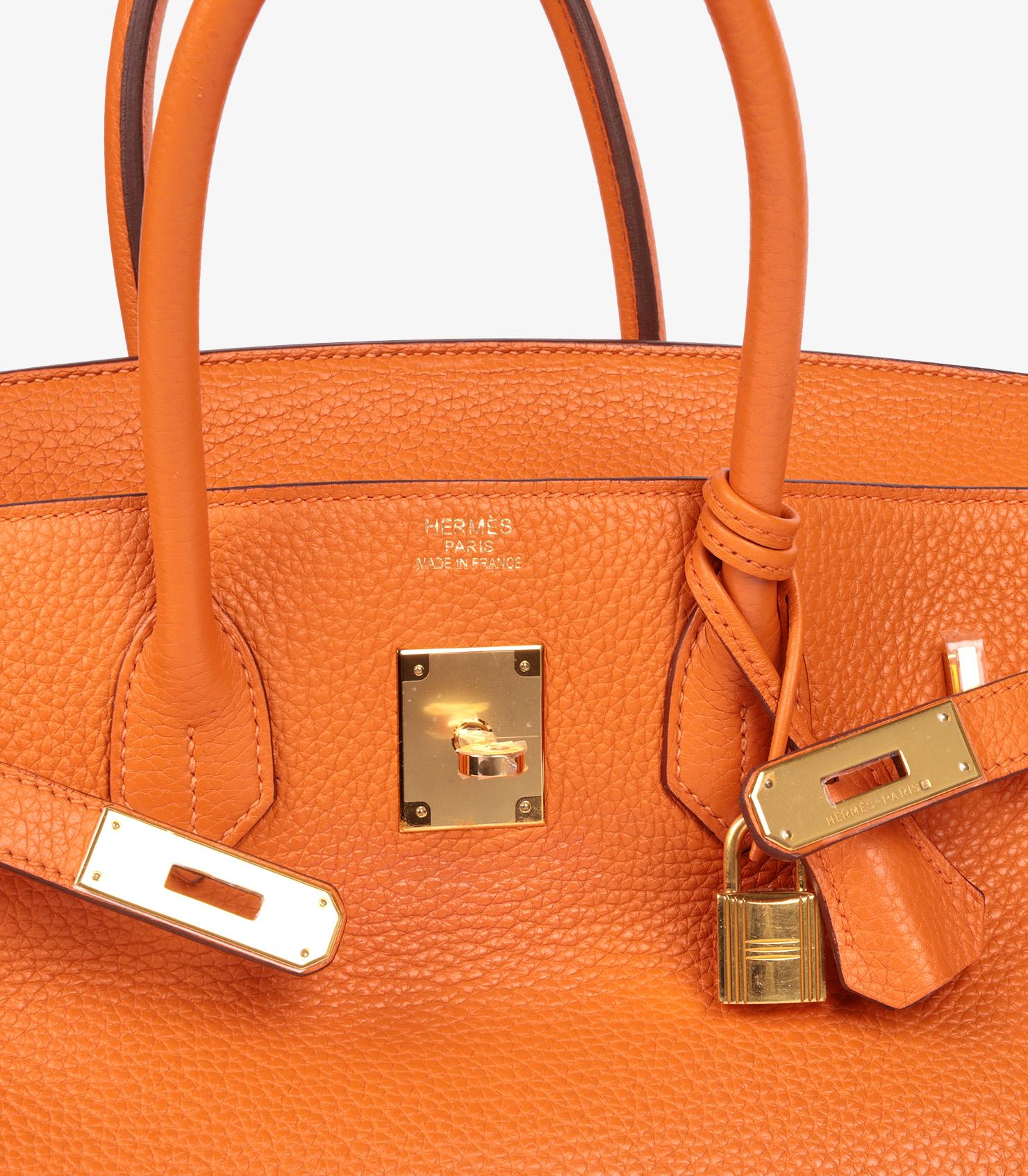 Hermès Orange H Clemence Leather Birkin 35cm Retourne 4