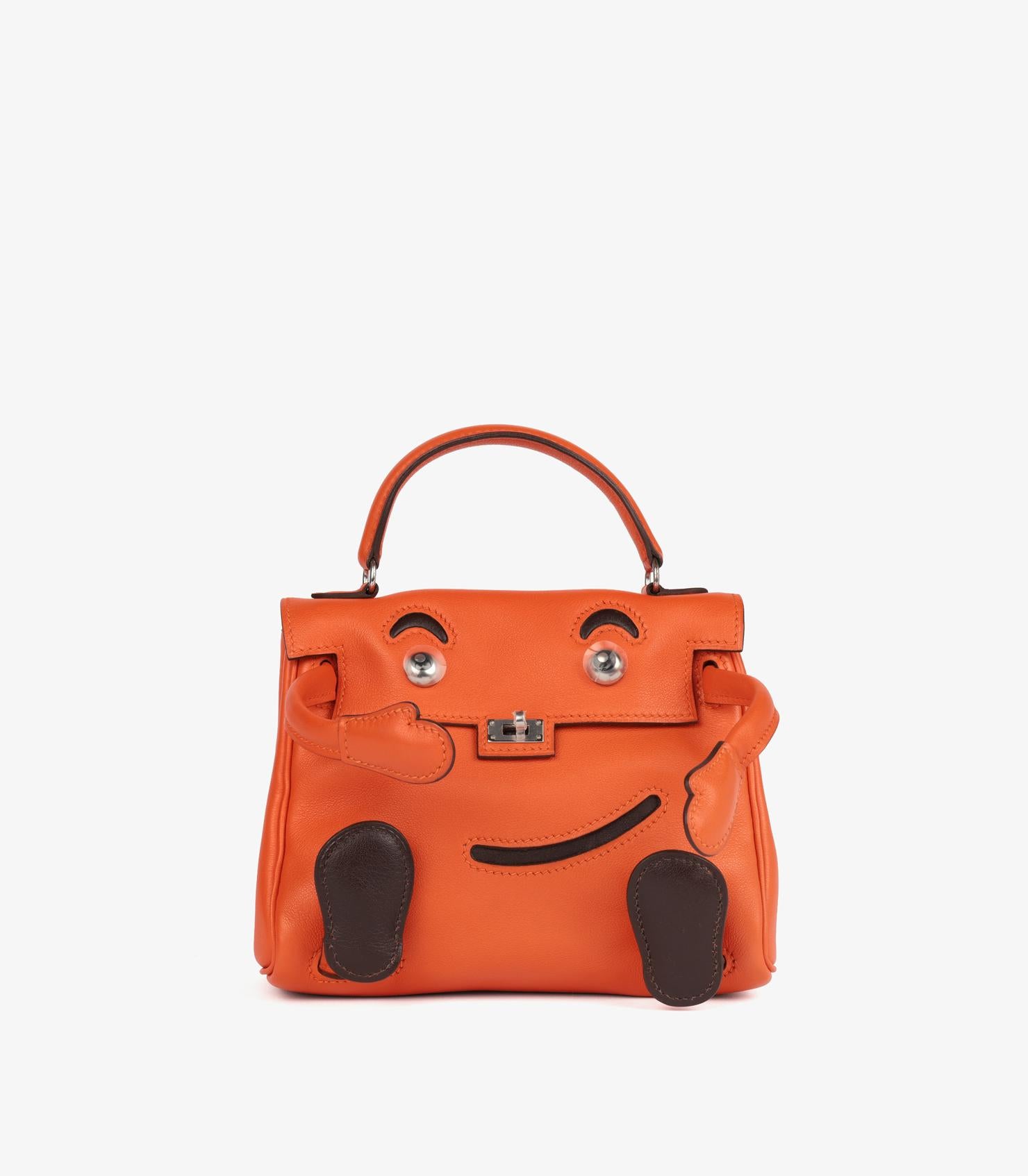 Hermès Orange H 
Ebene Gulliver Leather Vintage Kelly Quelle Idole Doll For Sale