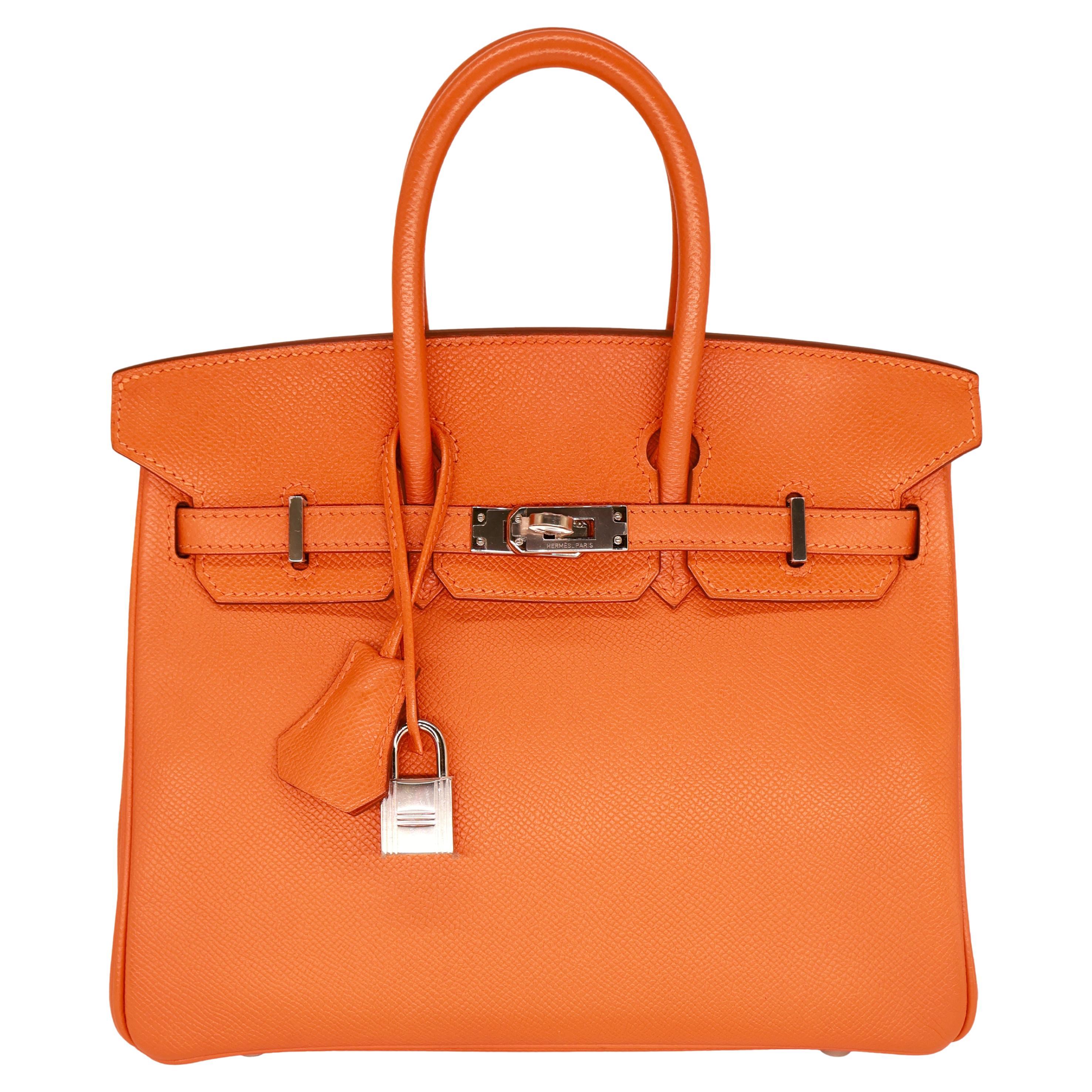 Hermès "Orange H" Epsom Leather 25cm Birkin Bag with Palladium Hardware