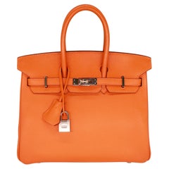 Hermès "Orange H" Epsom Leather 25cm Birkin Bag with Palladium Hardware Hermès "Orange H" Epsom Leather 25cm Birkin Bag with Palladium Hardware