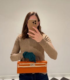 Hermès Orange H Epsom Leather Kelly Cut