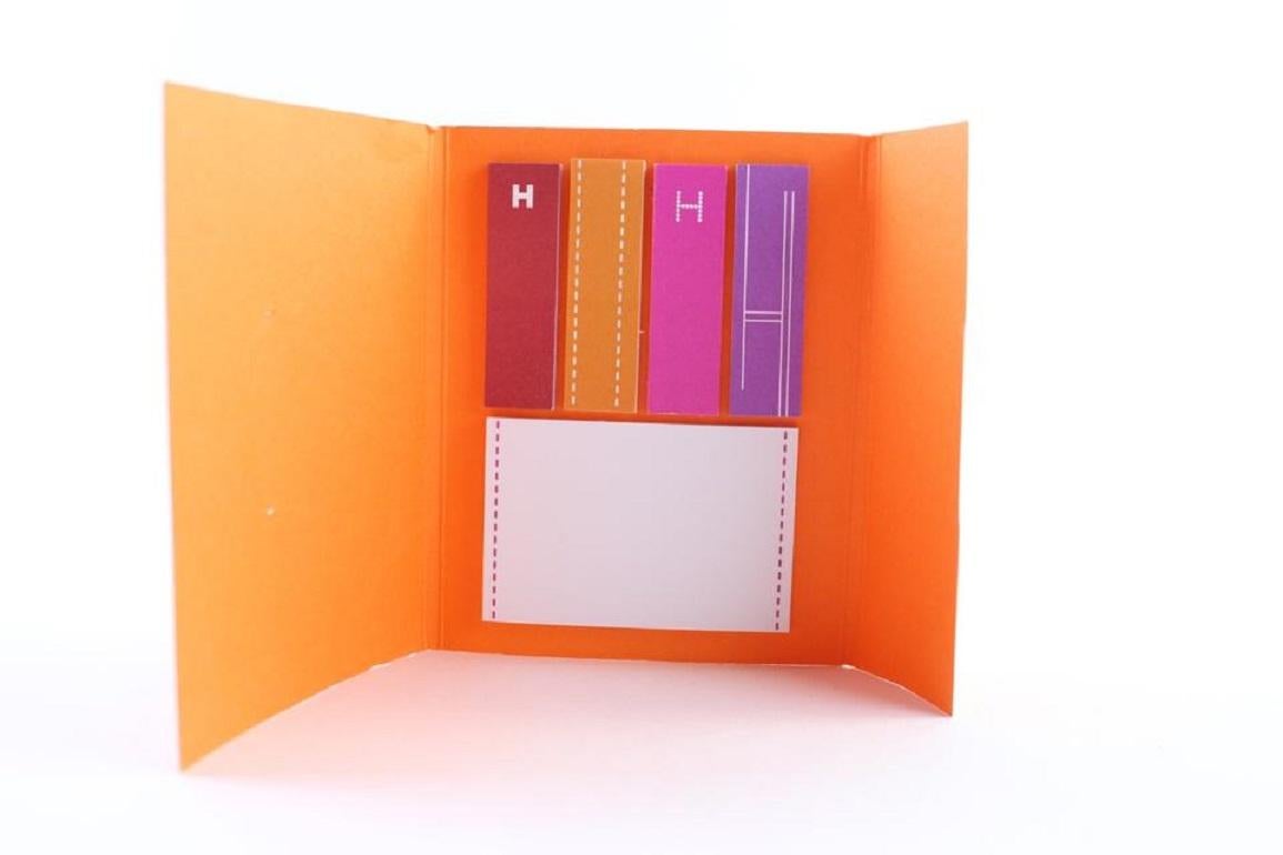 Hermès Orange H Logo Stationary Set 16hr0618 Brieftasche Damen im Angebot