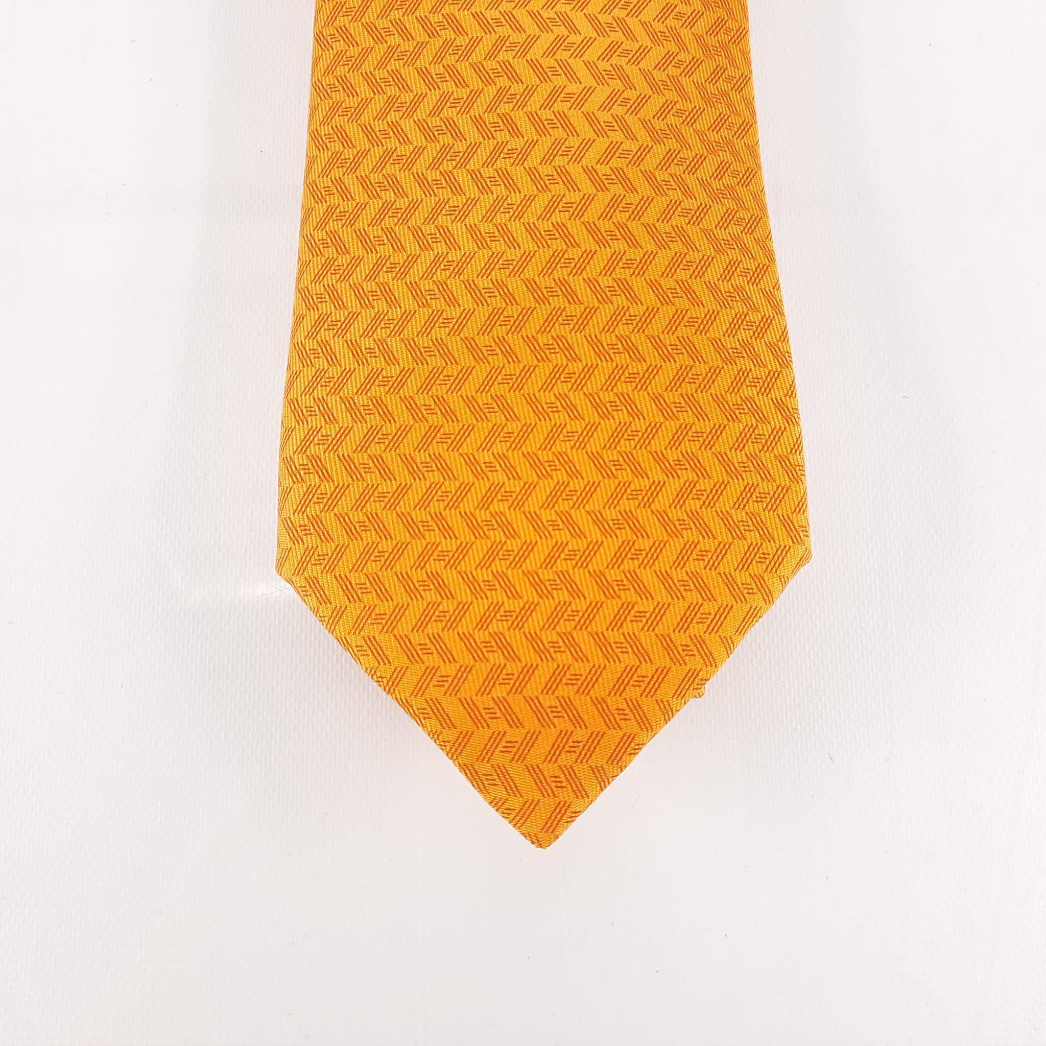 Men's Hermes Orange H Oblique tie