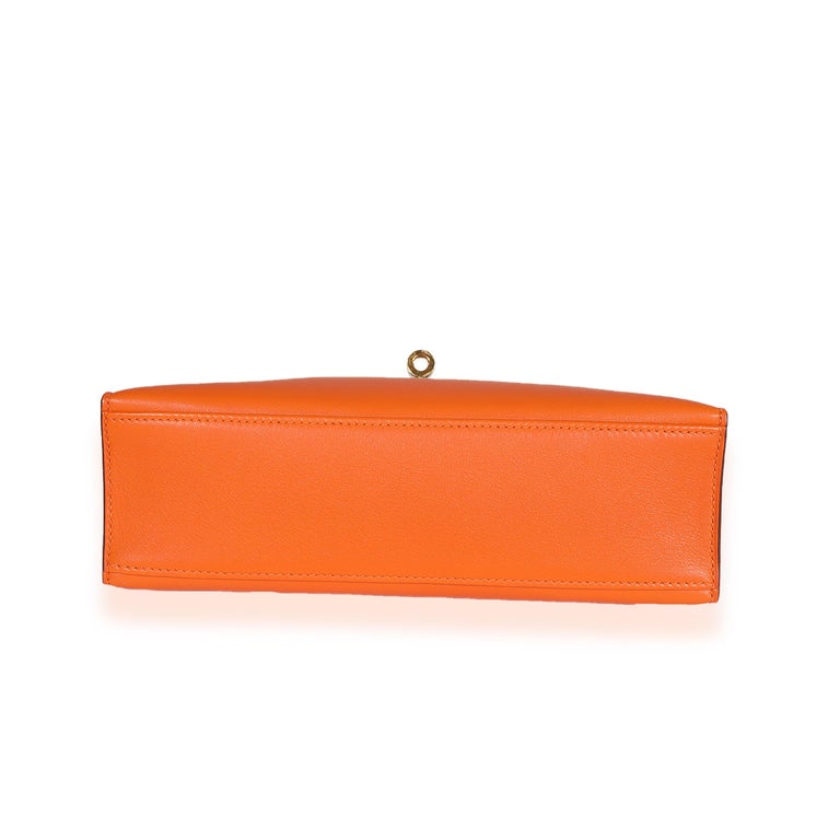 Hermès Kelly Ostrich Pochette GHW Orange GHW in Excellent Condition For  Sale at 1stDibs