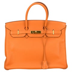 Hermès Orange H Togo Leather Birkin 35cm with Gold Hardware