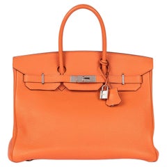 Hermès Orange H Togo Leather Vintage Birkin 35cm