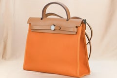 Hermès Orange Herbag 31 With Palladium Hardware