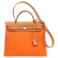 Hermès Orange Herbag 31 With Palladium Hardware