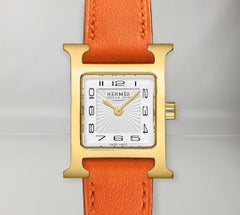Hermes Orange Heure H watch, Mini model, 21 mm