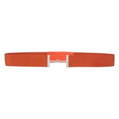 Vintage Hermes Orange Horsebit Buckle Belt