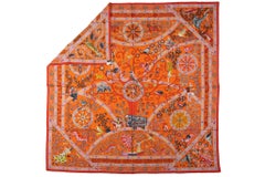 Hermes Orange Indian Cashmere Shawl