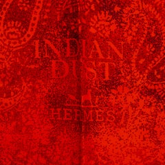 Hermes orange INDIAN DUST 90 Scarf silk