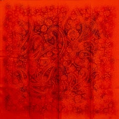 Hermes naranja POLVO INDIO 90 Pañuelo seda