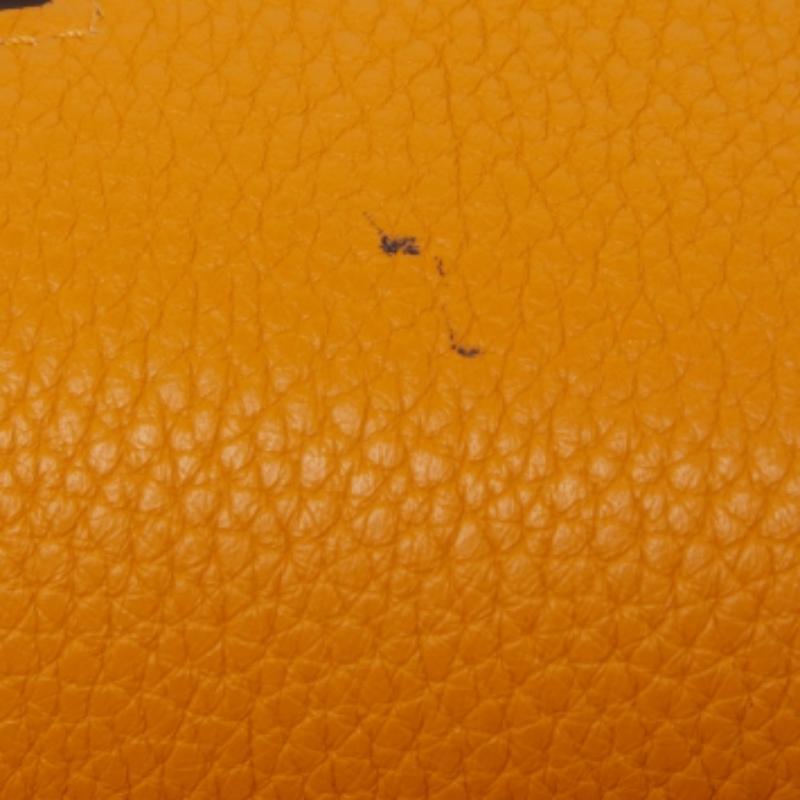 Hermes Arancione/Jaune Taurillon Clemence Pelle Finitura Palladium Borsa Jypsiere 34 in vendita 2
