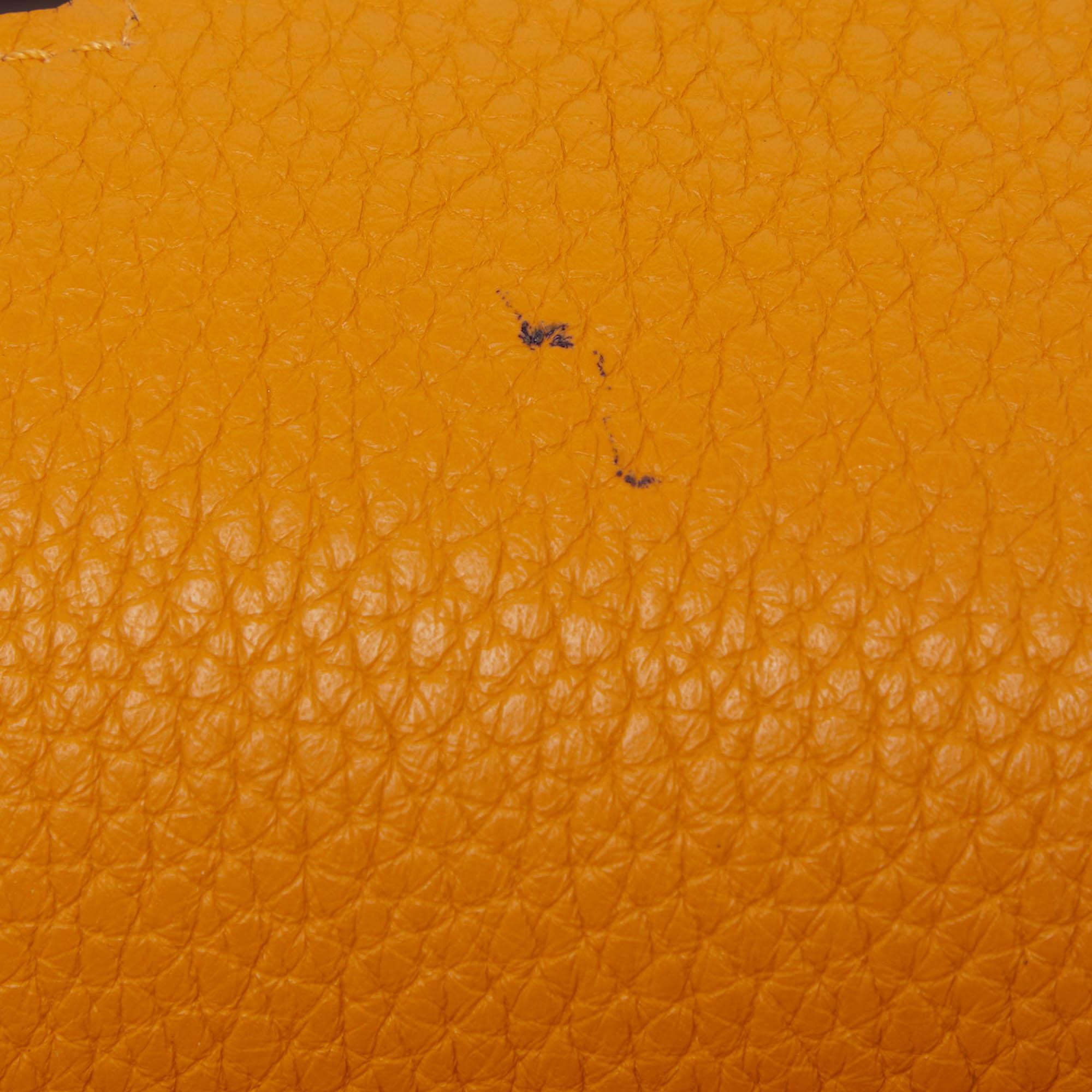 Hermes Orange/Jaune Taurillon Clemence Jypsiere 34 Tasche aus Leder mit Palladium-Finish 4