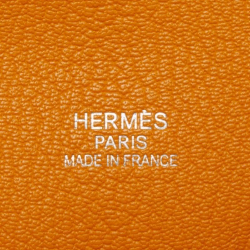 Hermes Arancione/Jaune Taurillon Clemence Pelle Finitura Palladium Borsa Jypsiere 34 in vendita 3