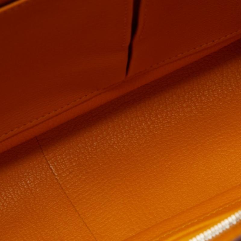 Hermes Arancione/Jaune Taurillon Clemence Pelle Finitura Palladium Borsa Jypsiere 34 in vendita 4