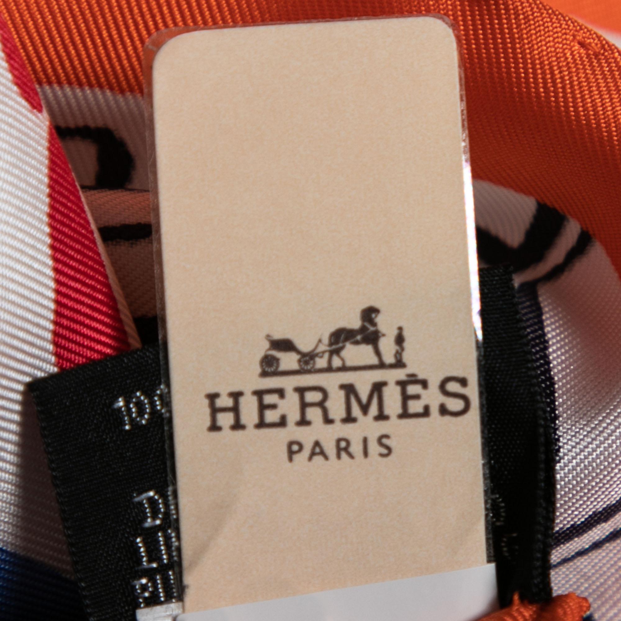 Beige Hermès Orange Jeu De Soie Silk Scarf