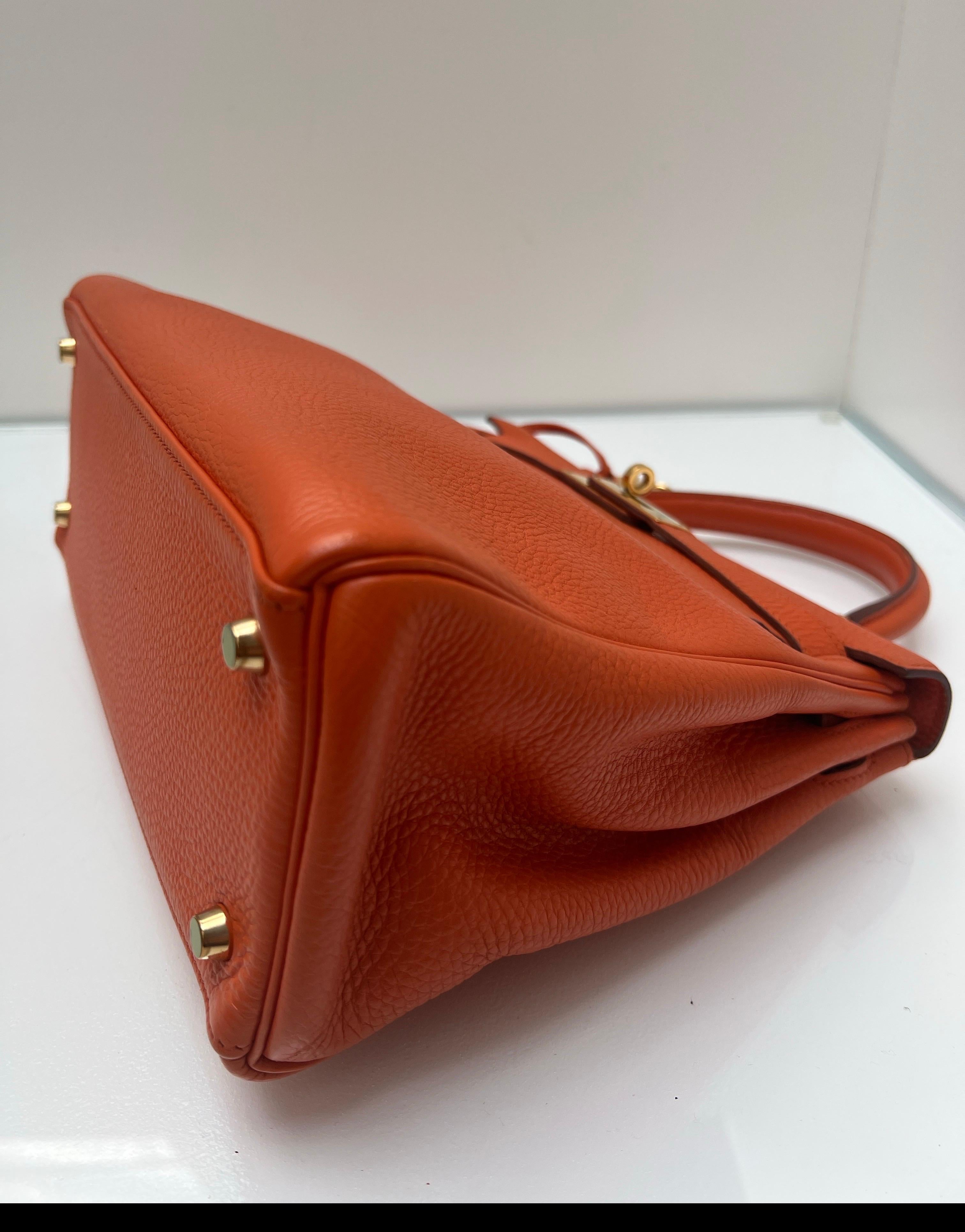 Borsa Kelly 28 arancione di Hermes in vendita 14