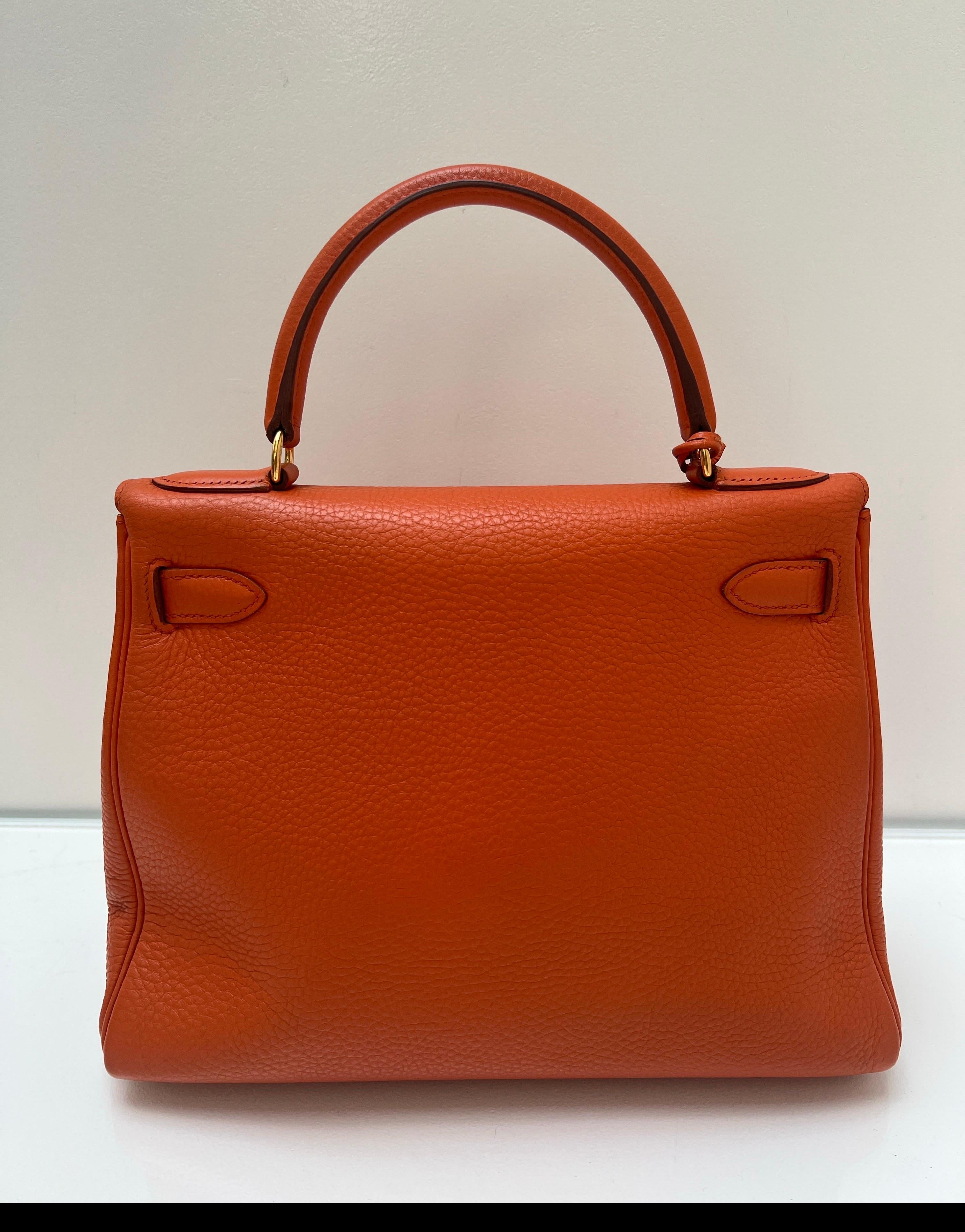 da uomo o donna Borsa Kelly 28 arancione di Hermes in vendita