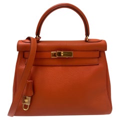 Borsa Kelly 28 arancione di Hermes