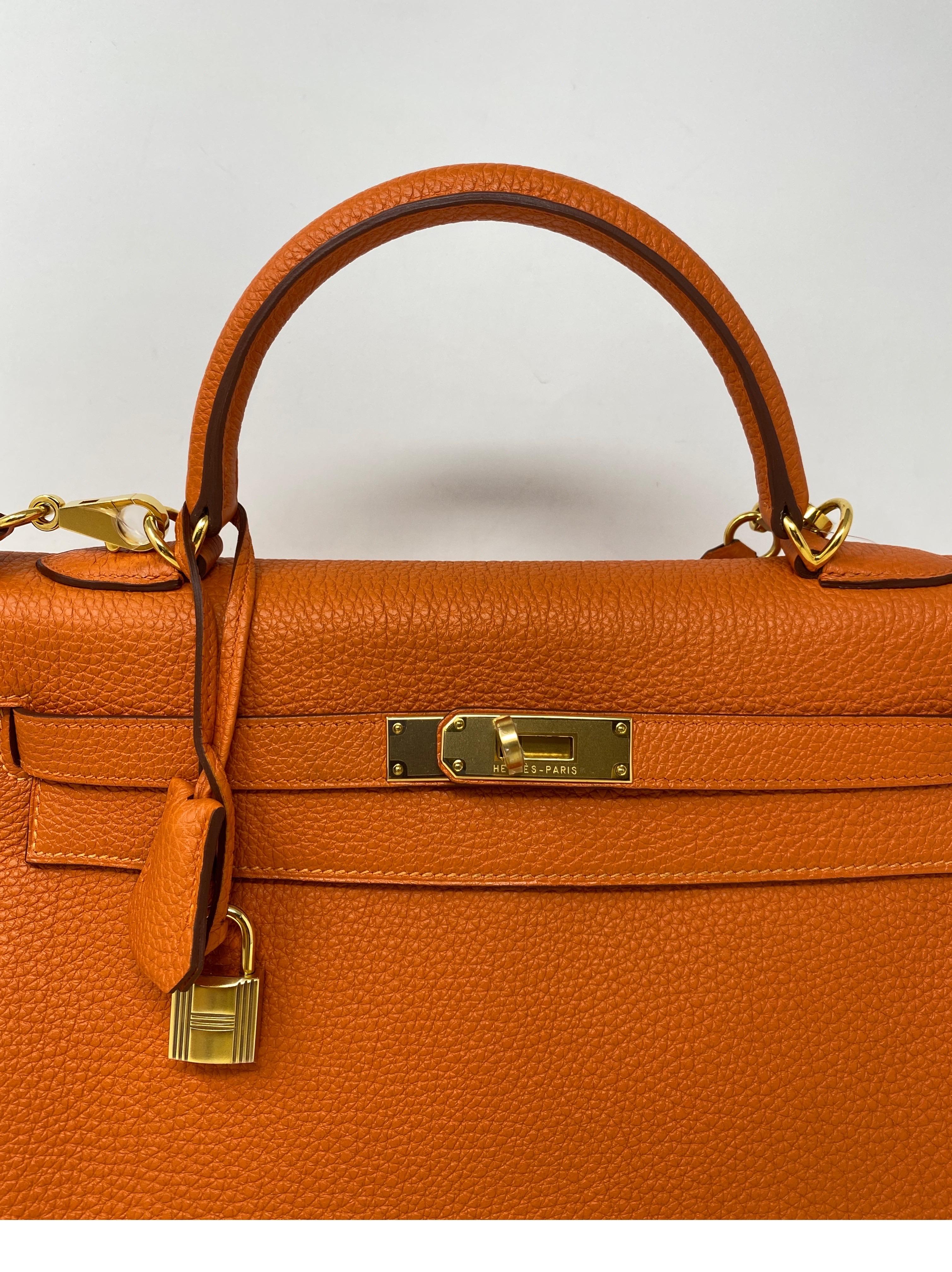 Women's or Men's Hermes Orange Kelly 32 Bag 
