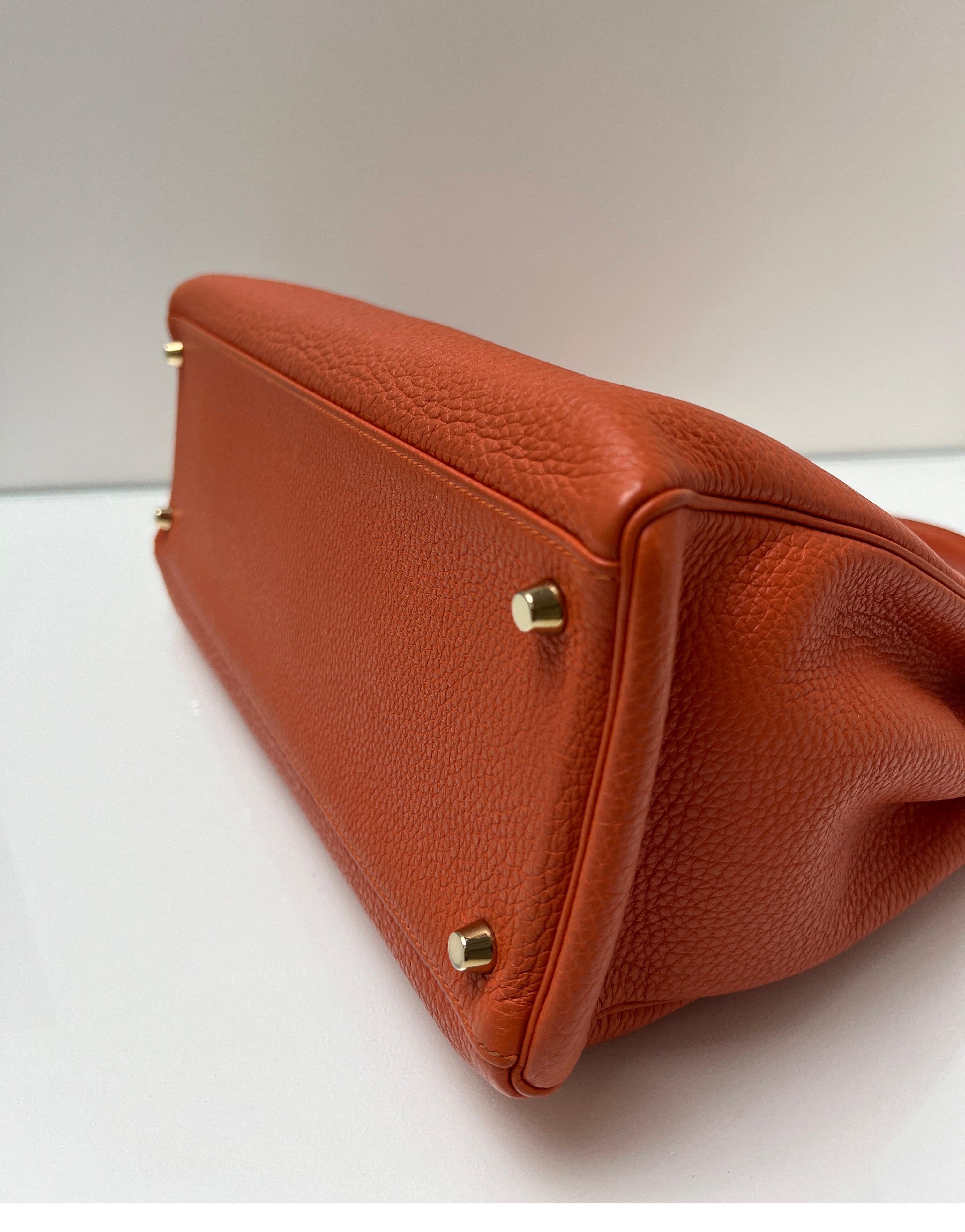Hermes Orange Kelly 35 Bag 5