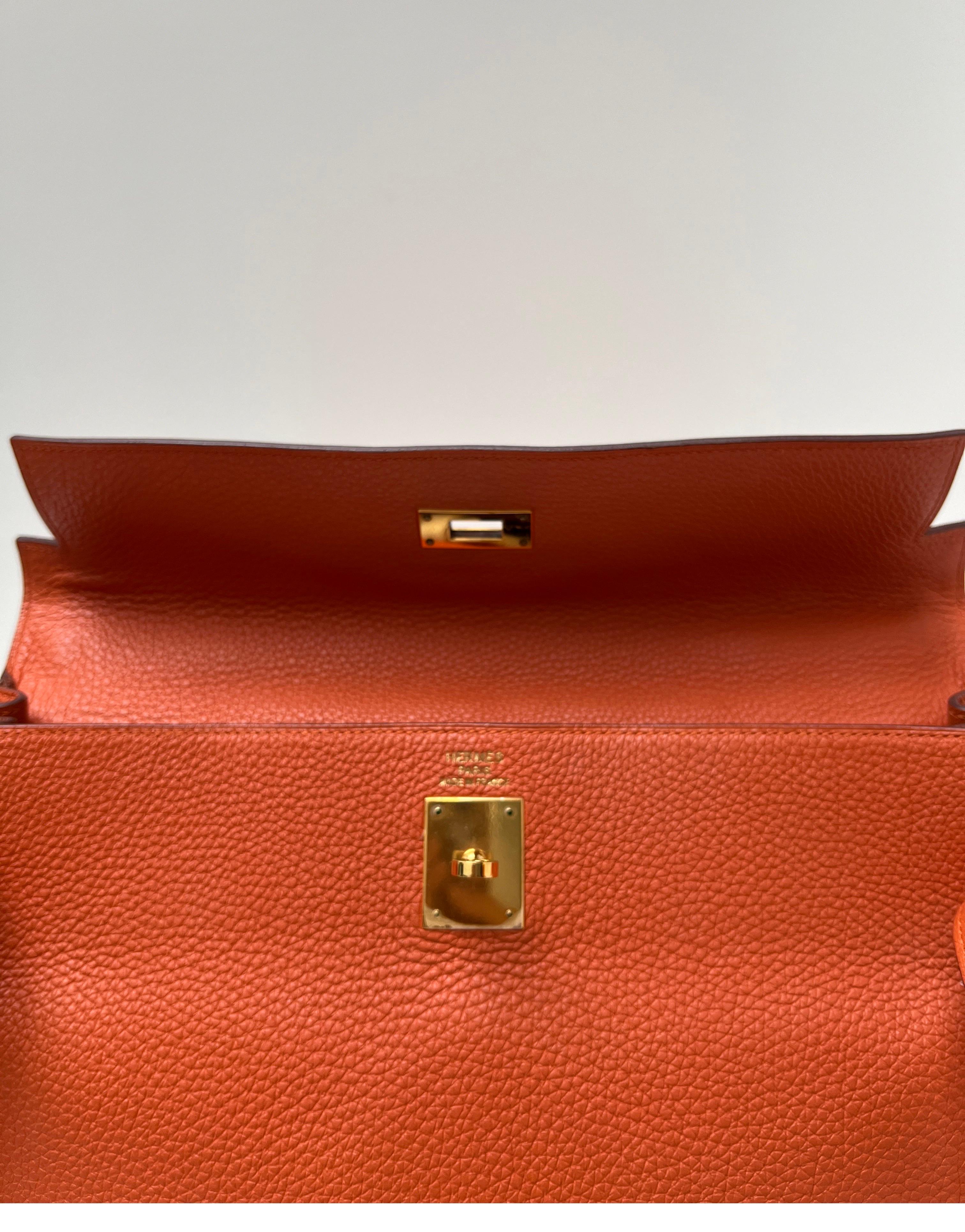 Hermes Orange Kelly 35 Bag 6
