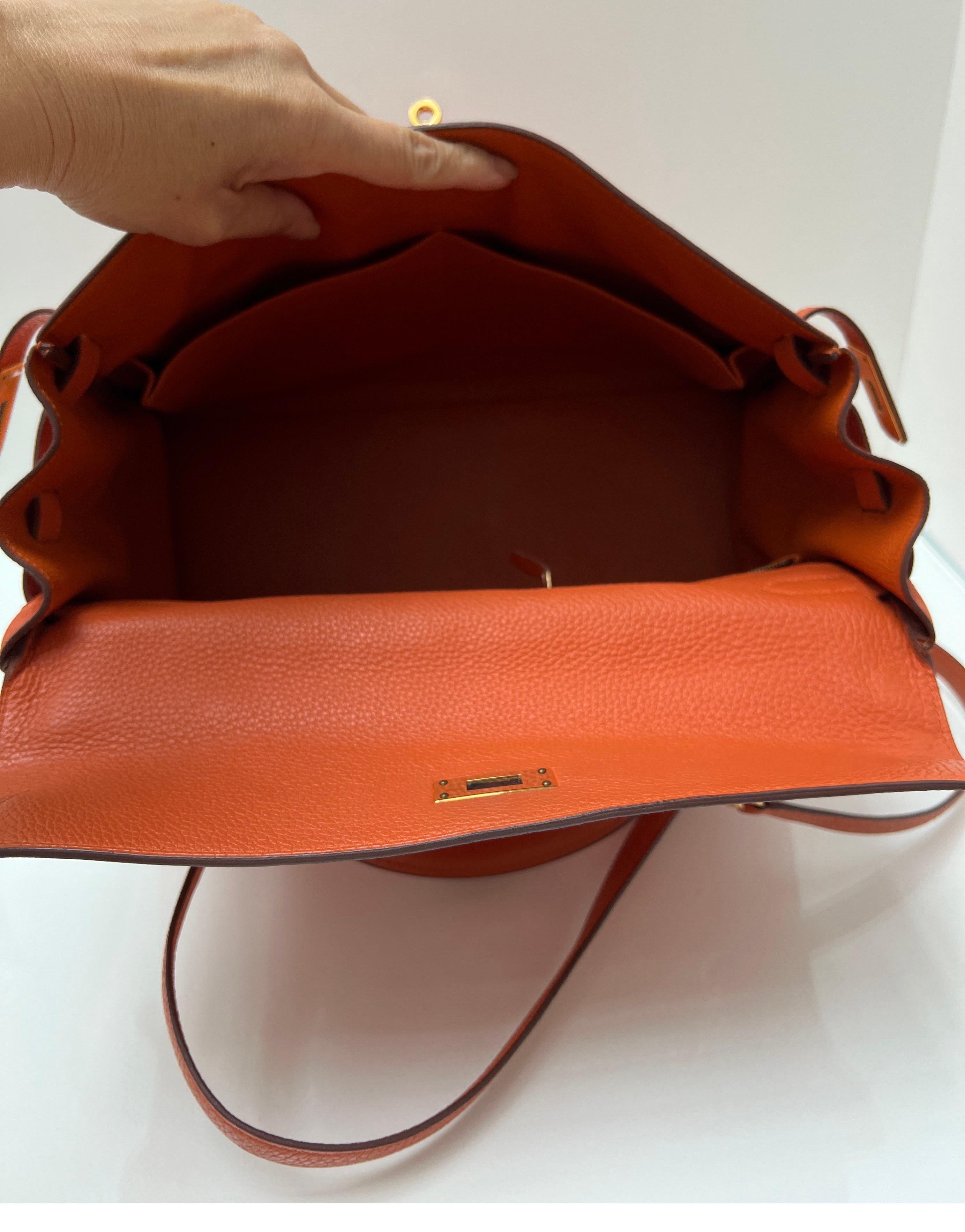 Hermes Orange Kelly 35 Bag 7