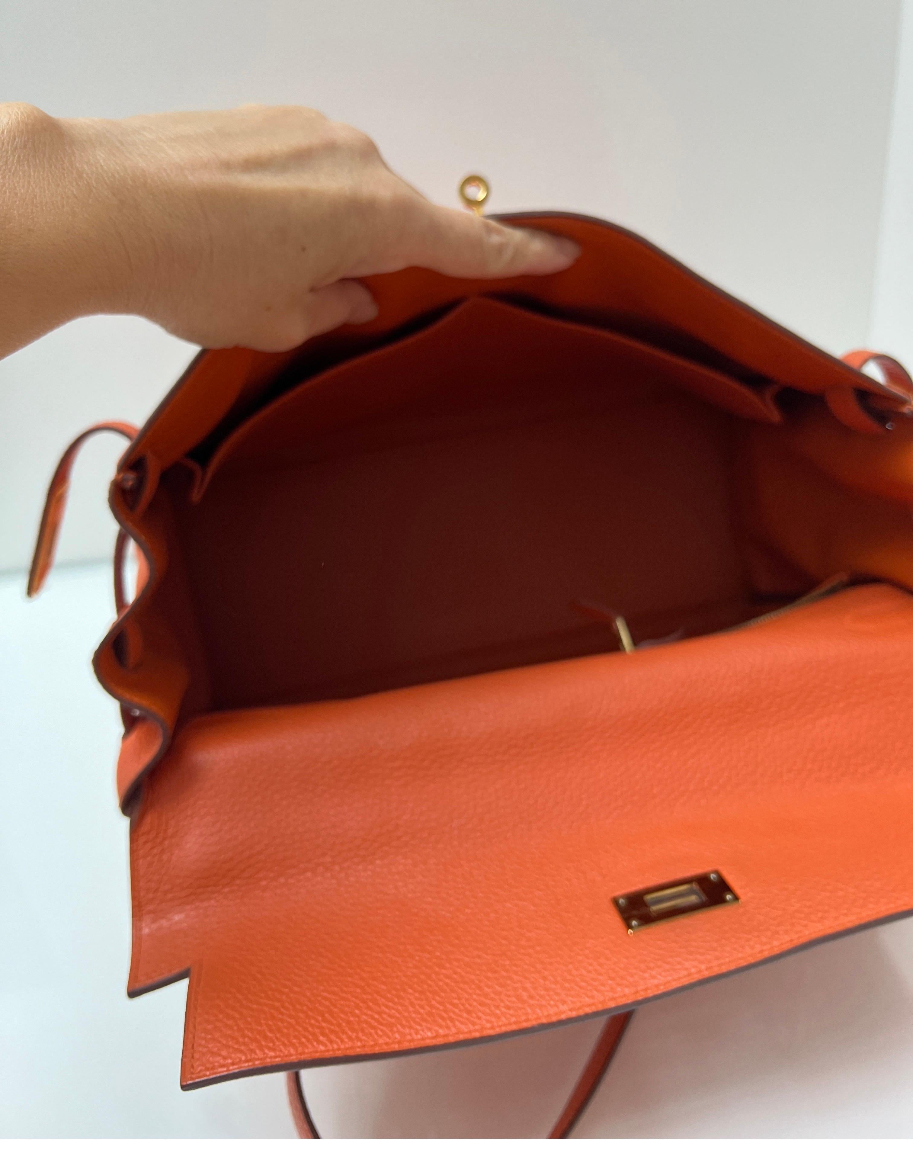 Hermes Orange Kelly 35 Bag 8