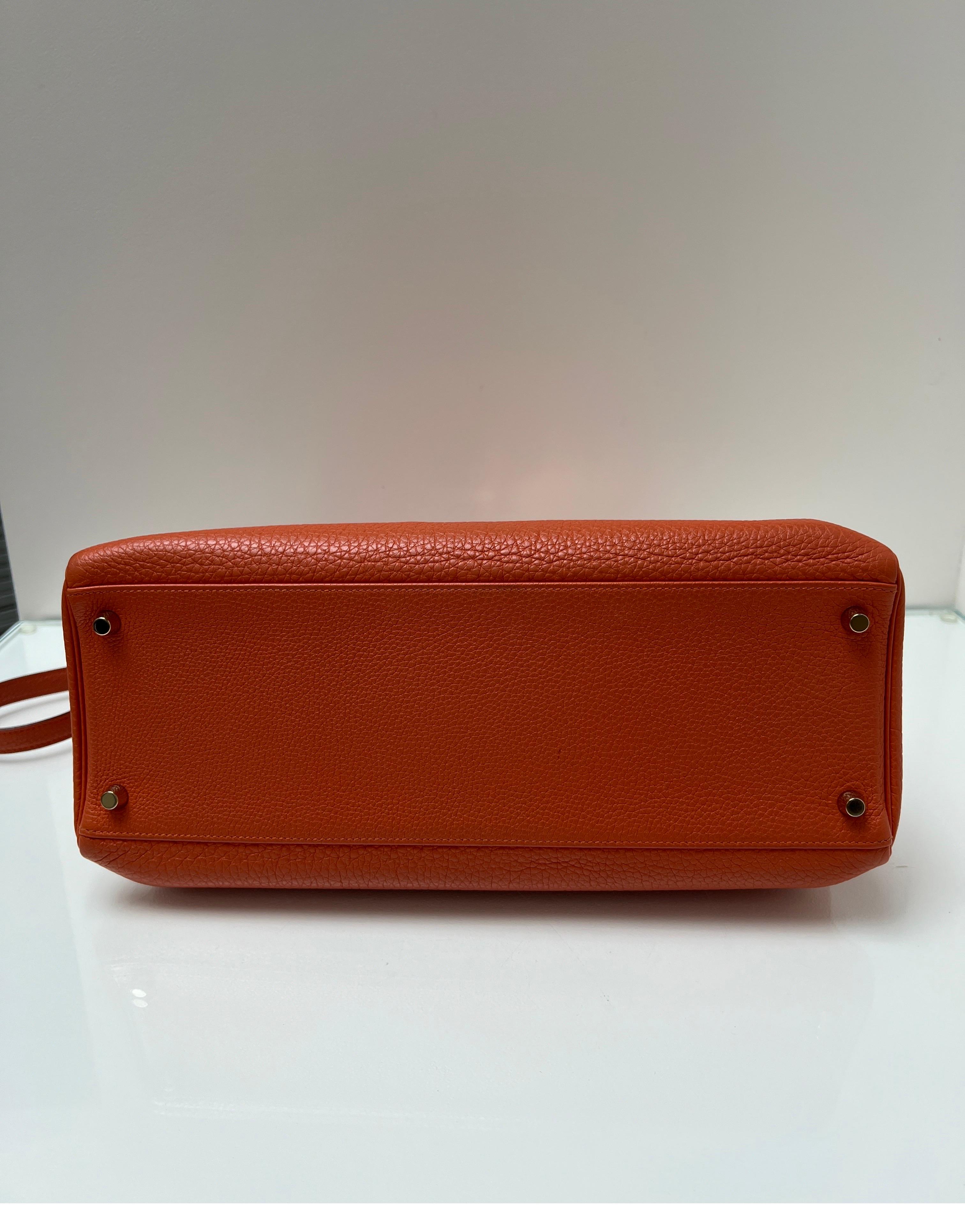 Hermes Orange Kelly 35 Bag 2