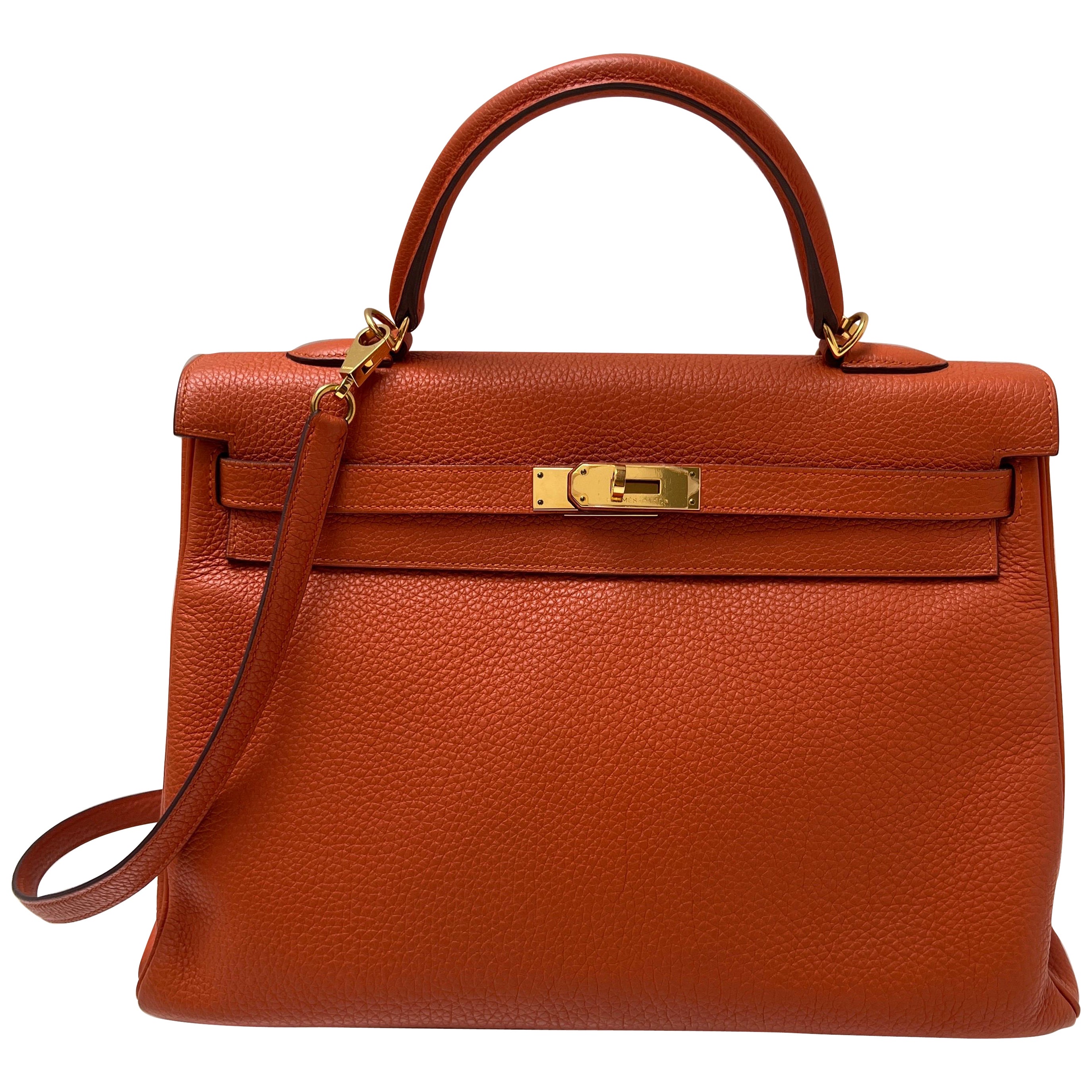 Hermes Orange Kelly 35 Bag