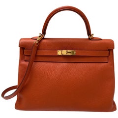 Hermes Orange Kelly 35 Bag