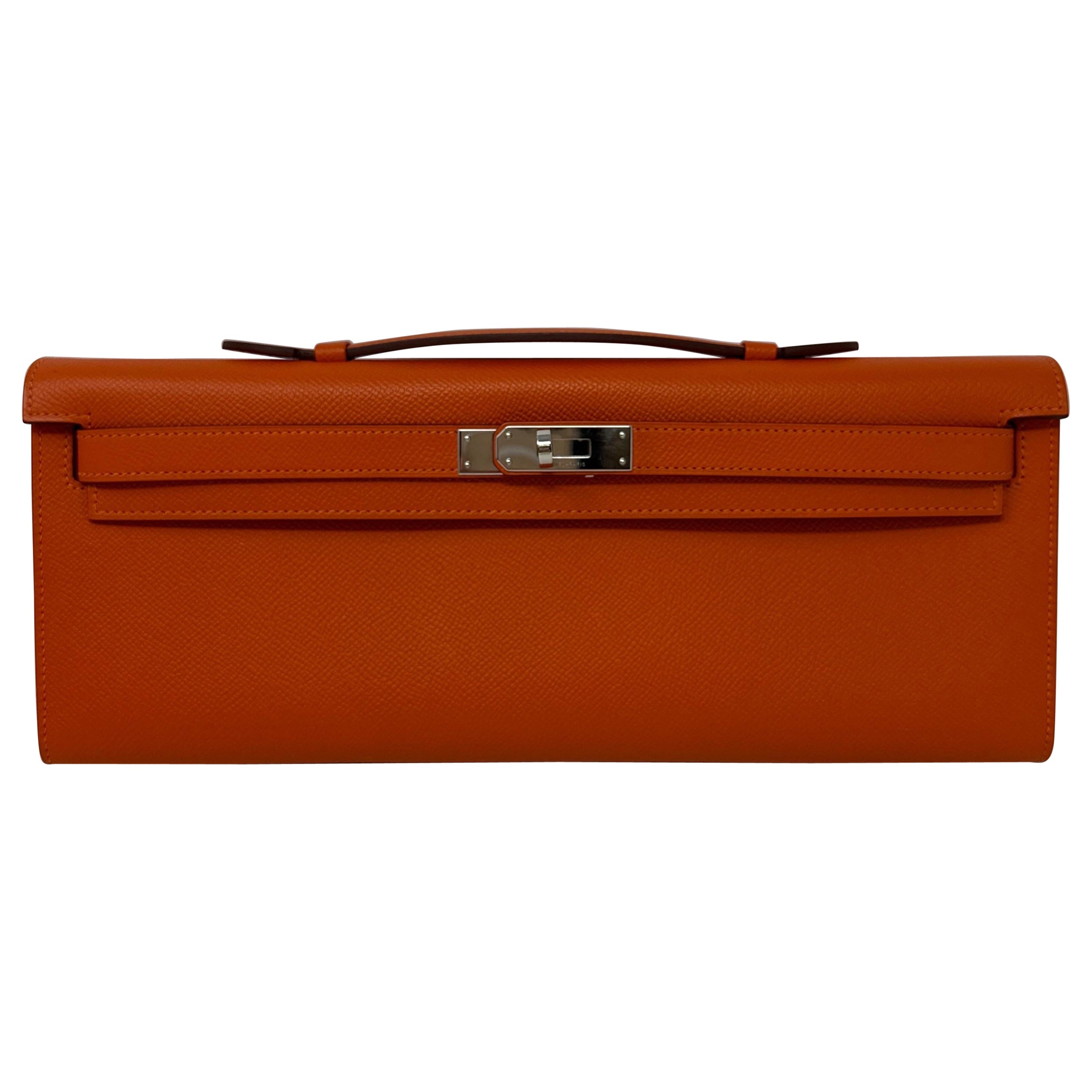 Hermes Orange Kelly Clutch