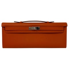 Hermes Orange Kelly Clutch