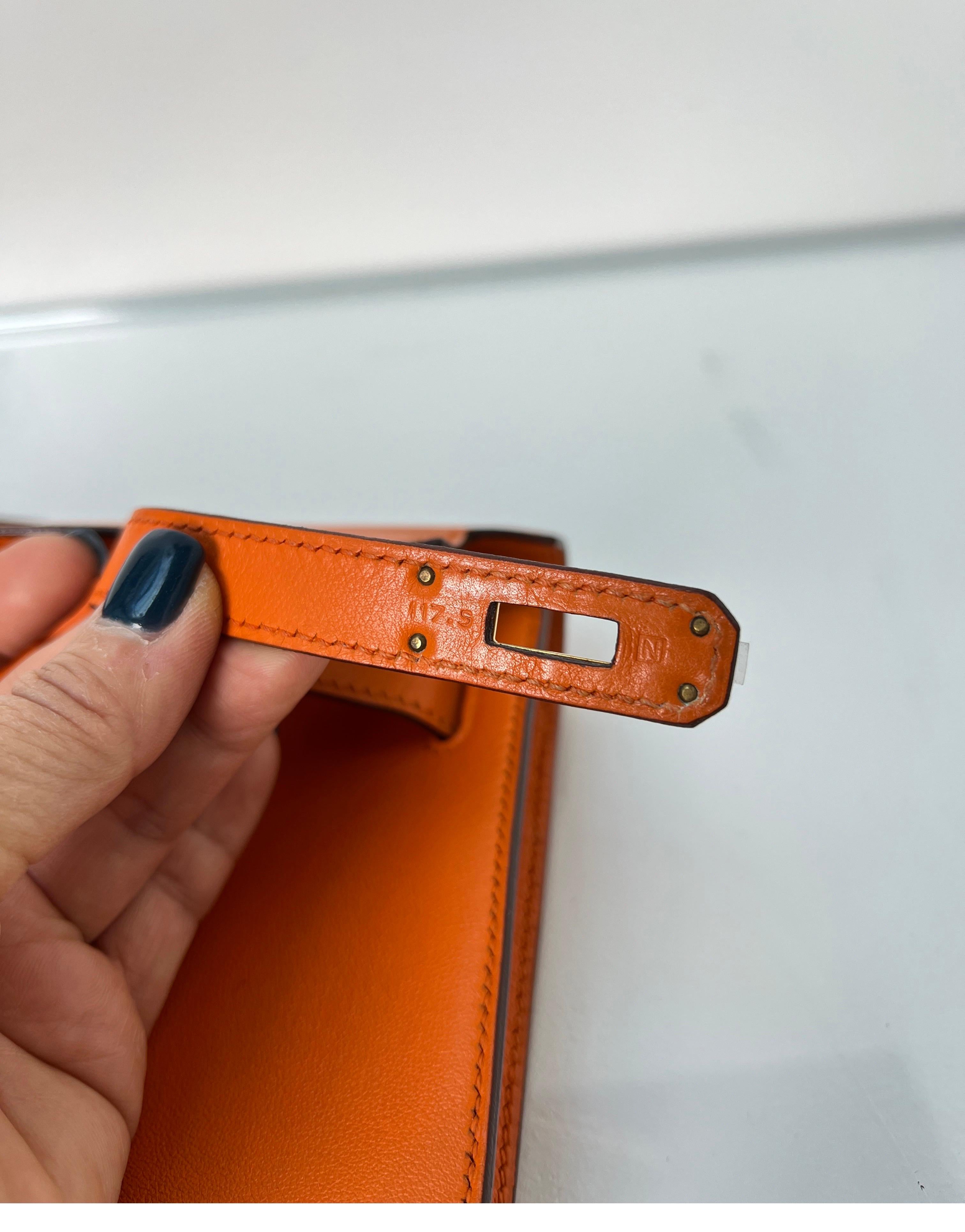 Hermes Orange Kelly Cut Clutch 11
