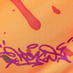 Hermès Orange Kongo Graffiti Print Silk Scarf