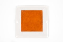 Hermes Orange Large square African Porcelain Ashtray Organizer