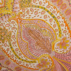 HERMES orange LE JARDIN DE LA MAHARANI RECADRE 140 Scarf Mangue Rose Jaune