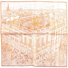 Hermès Orange Le Jardin Silk Gavroche