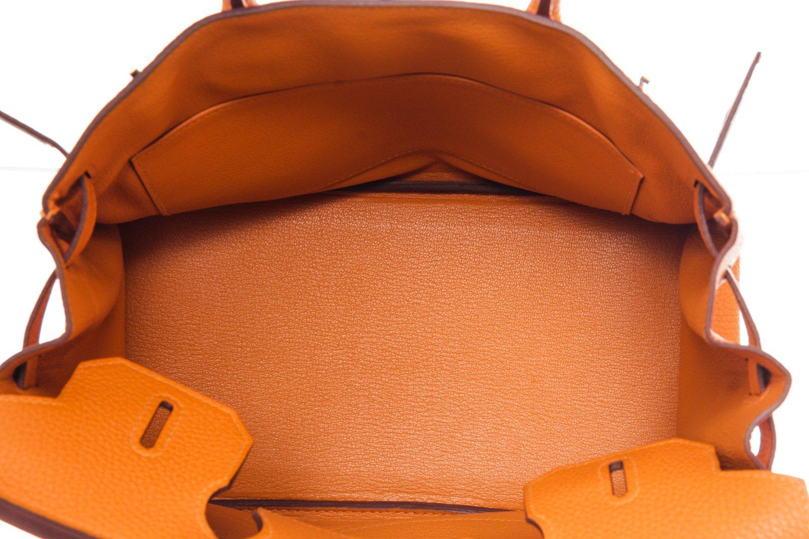 Hermes Orange Leather Birkin 30cm Shoulder Bag 1