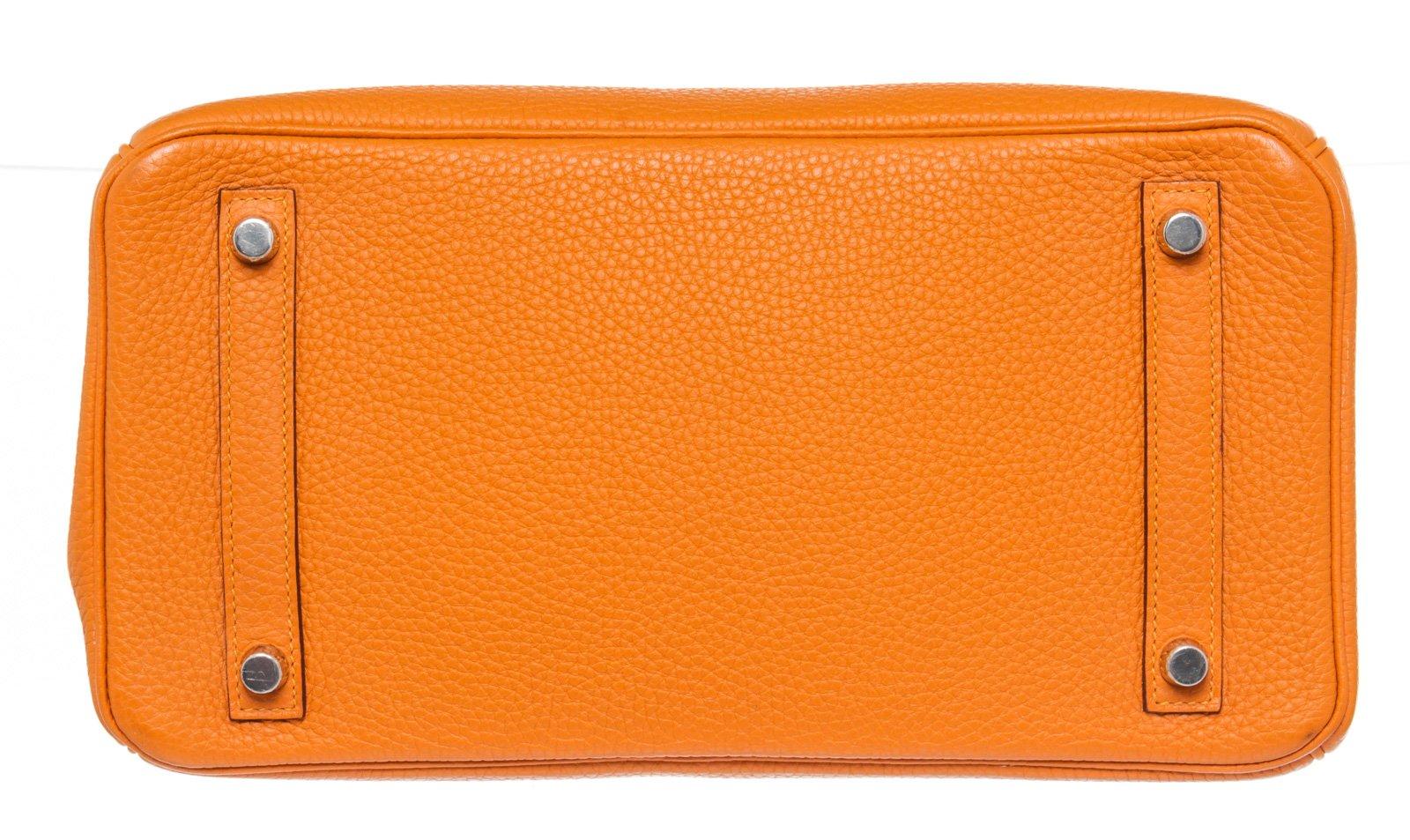 Hermes Orange Leather Birkin 30cm Shoulder Bag 2