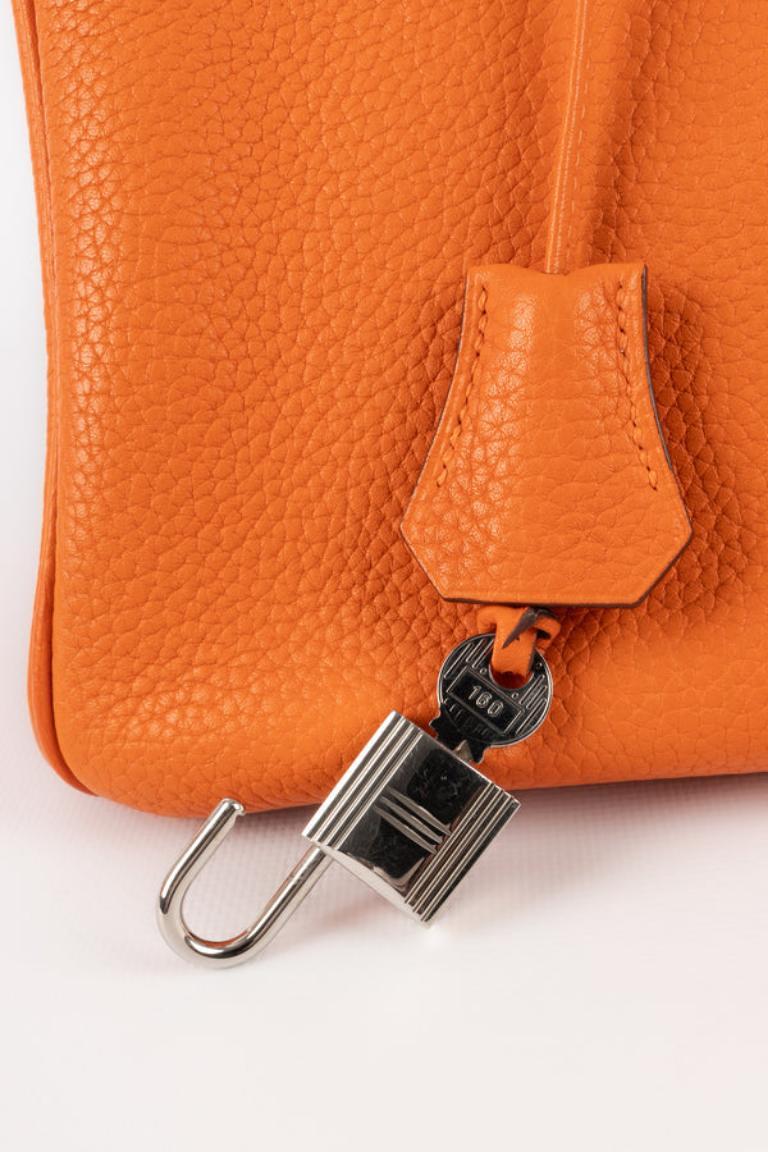 Hermès Orange Leather Birkin Bag, 2010 For Sale 6