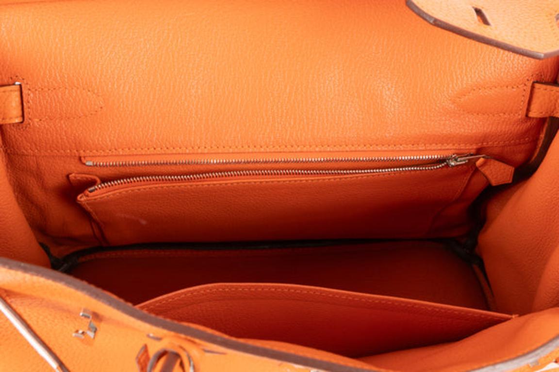 Hermès Orange Leather Birkin Bag, 2010 For Sale 8