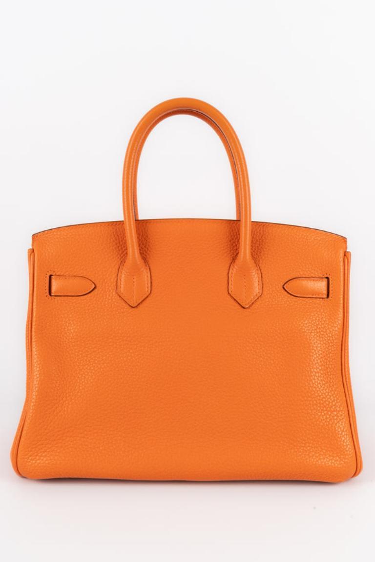 Hermès Orange Leather Birkin Bag, 2010 In Excellent Condition For Sale In SAINT-OUEN-SUR-SEINE, FR