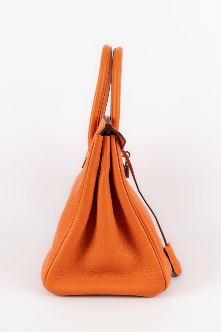 Hermès Birkin Bag aus orangefarbenem Leder, 2010 Damen im Angebot