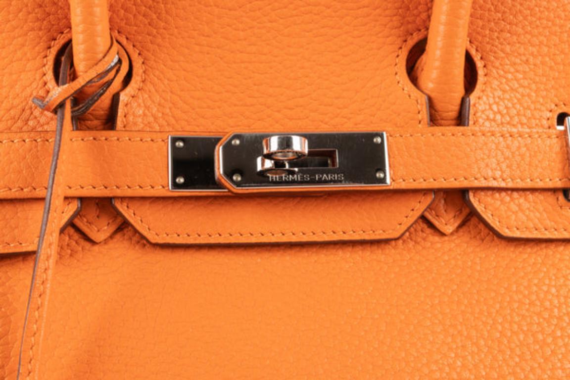 Hermès Orange Leather Birkin Bag, 2010 For Sale 1