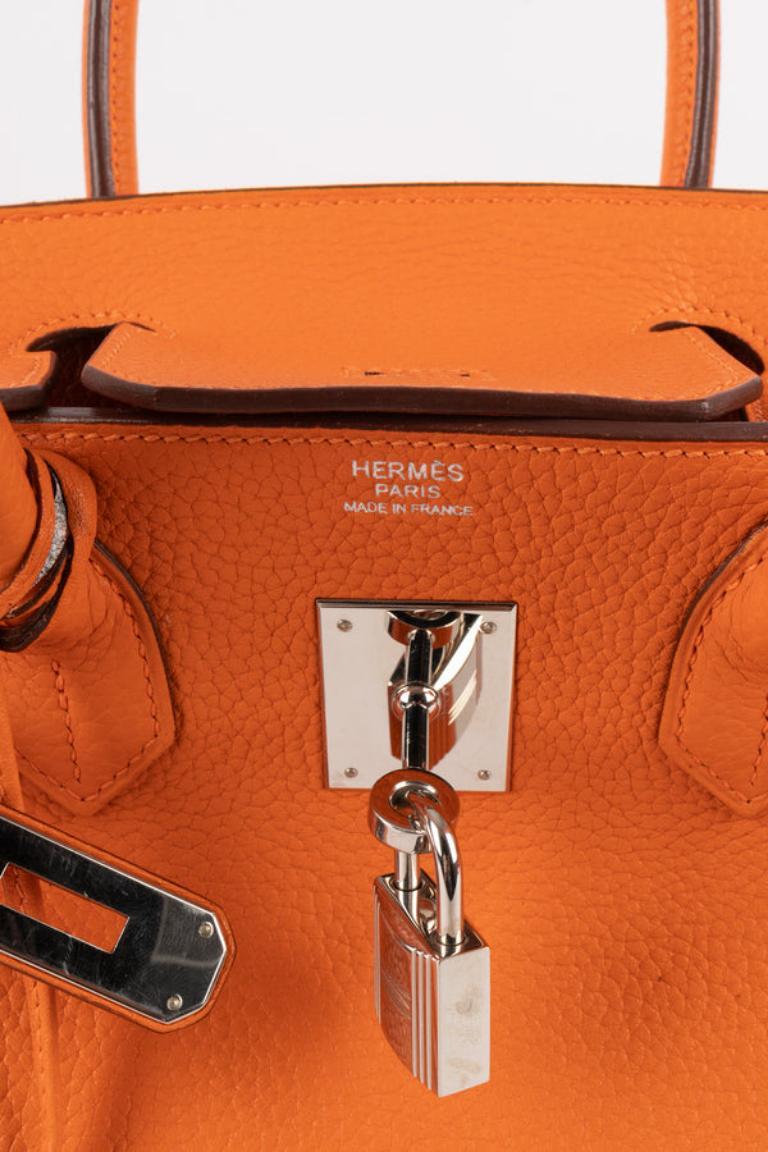 Hermès Orange Leather Birkin Bag, 2010 For Sale 2