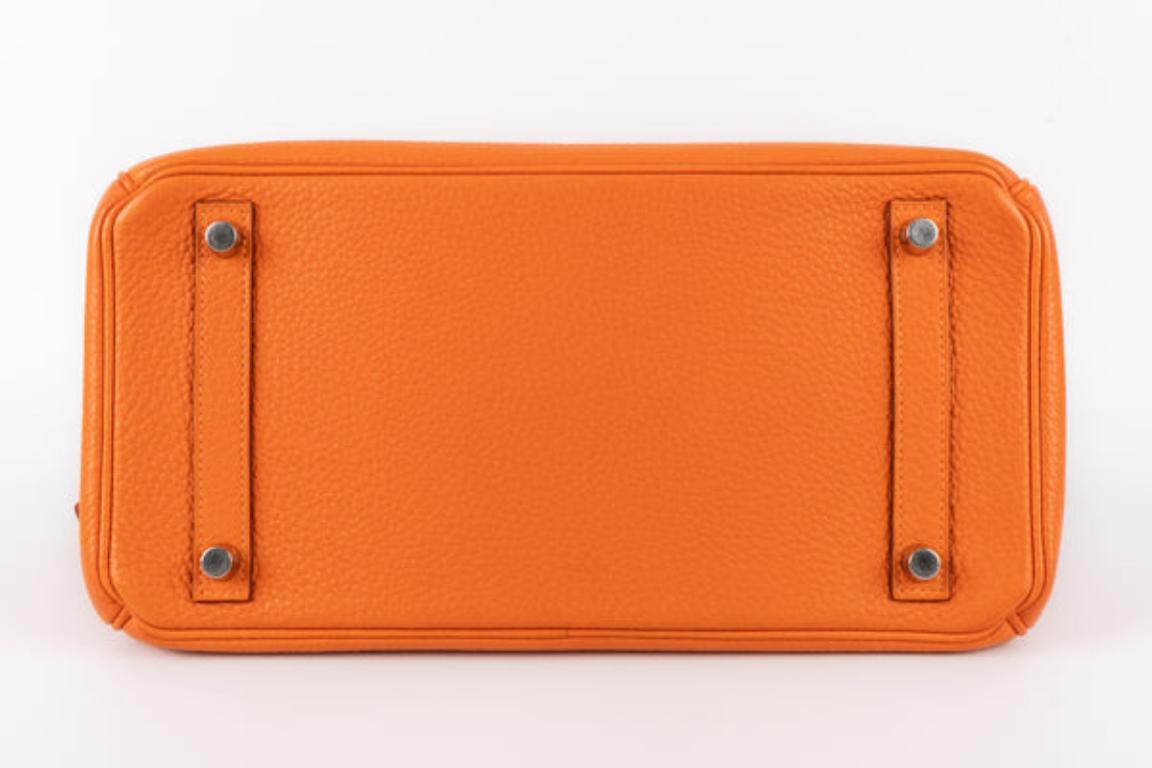 Hermès Orange Leather Birkin Bag, 2010 For Sale 3